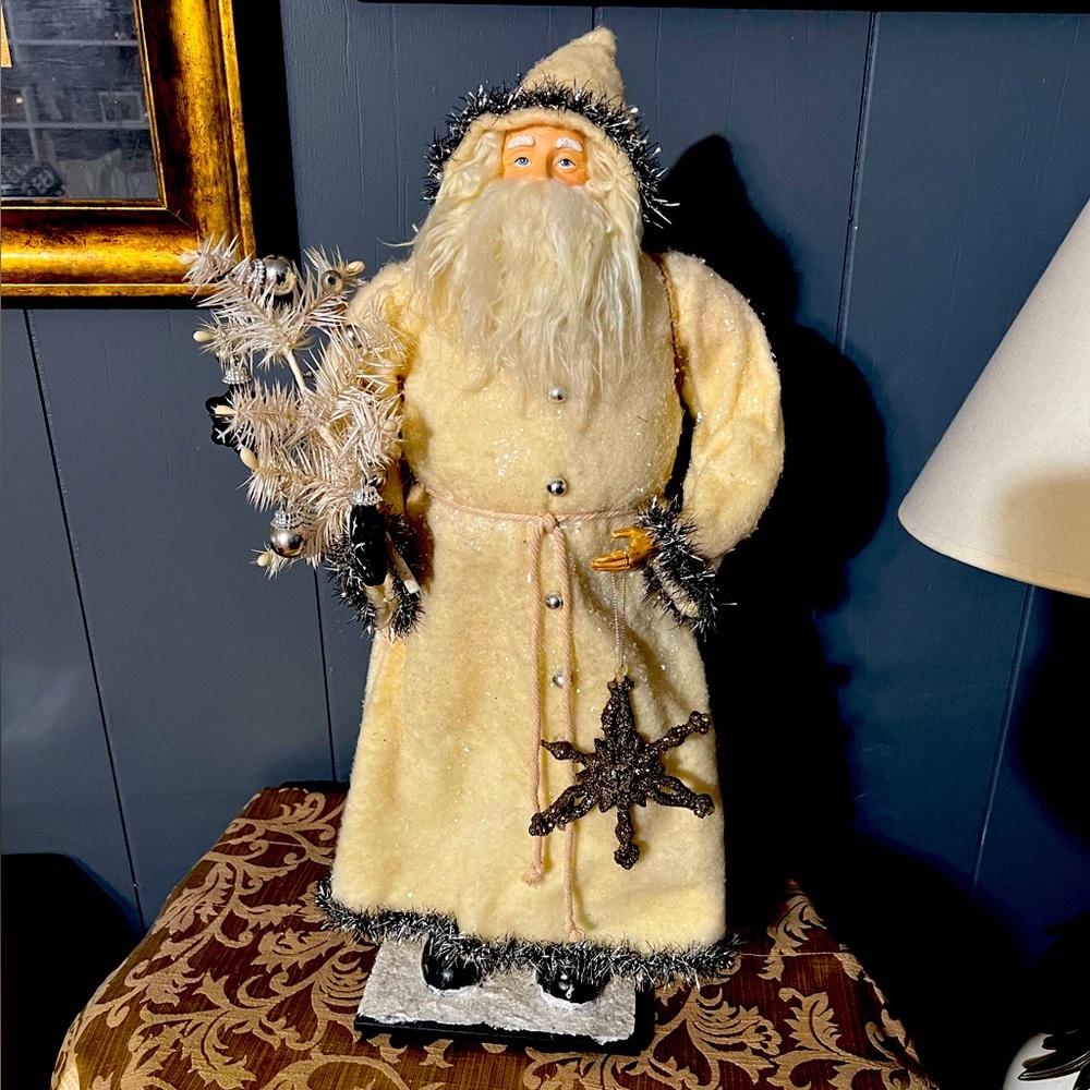 White Santa Clause 22 1/2 inches tall. Excellentt for Christmas decor.